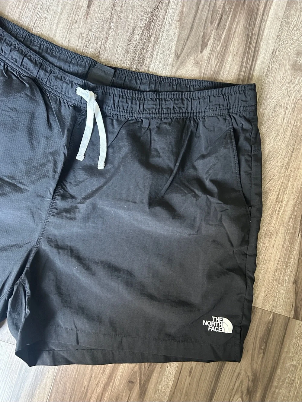 The North Face Black Men's Athletic Shorts with White Drawstring